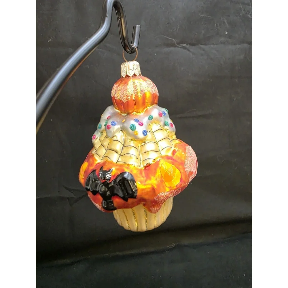 VTG Christopher Radko Treats On Sweets 2000 Halloween Cupcake Spider Ornament 4